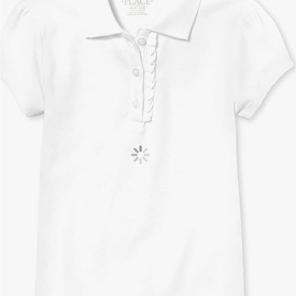 NWOT The Children's Place white girls Polo ruffle polo Shirt uniform